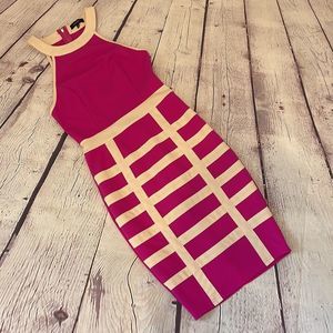 Formal knee length cocktail dress fuchsia size S